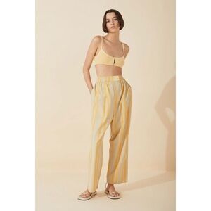 Zulu & Zephyr Butter & Stone Striped Women's Pants US 8 NWT $240